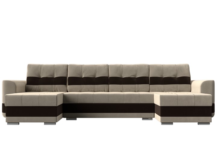 П-образный диван Честер, Бежевый/коричневый (вельвет) в Тюмени - изображение 1