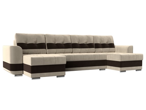 П-образный диван Честер, Бежевый/коричневый (вельвет) в Заводоуковске - изображение