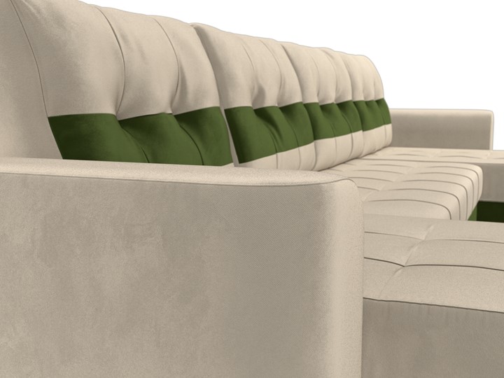 П-образный диван Честер, Бежевый/зеленый (вельвет) в Тюмени - изображение 3