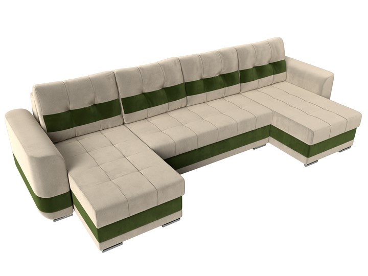 П-образный диван Честер, Бежевый/зеленый (вельвет) в Заводоуковске - изображение 4