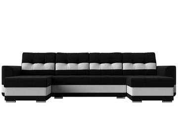 П-образный диван Честер, Черный/белый (вельвет/экокожа) в Тюмени - предосмотр 1