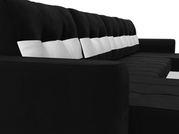 П-образный диван Честер, Черный/белый (вельвет/экокожа) в Заводоуковске - предосмотр 3