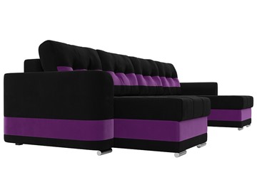 П-образный диван Честер, Черный/фиолетовый (вельвет) в Заводоуковске - предосмотр 2