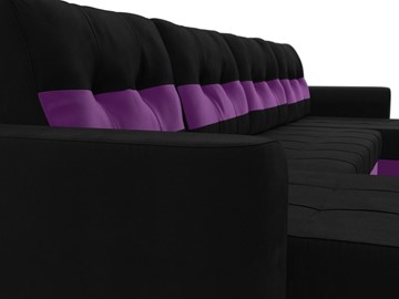 П-образный диван Честер, Черный/фиолетовый (вельвет) в Тюмени - предосмотр 3