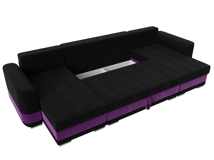 П-образный диван Честер, Черный/фиолетовый (вельвет) в Заводоуковске - изображение 6