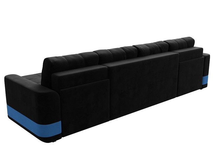 П-образный диван Честер, Черный/голубой (велюр) в Тюмени - изображение 8