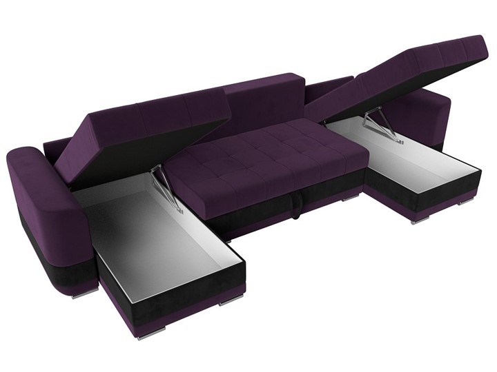 П-образный диван Честер, Фиолетовый/черный (велюр) в Тюмени - изображение 5