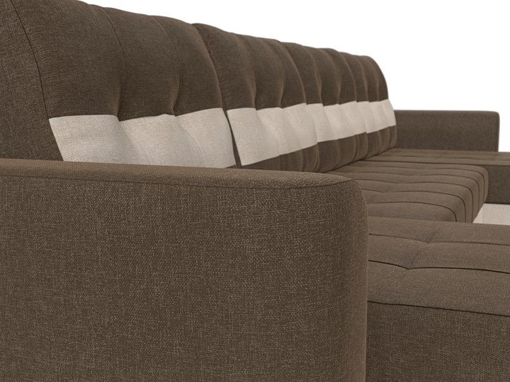 П-образный диван Честер, коричневый/бежевый (рогожка) в Тюмени - изображение 3