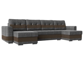 П-образный диван Честер, Серый/коричневый (рогожка) в Тюмени