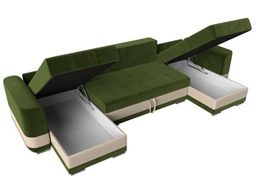П-образный диван Честер, Зеленый/бежевый (вельвет/экокожа) в Тюмени - предосмотр 5