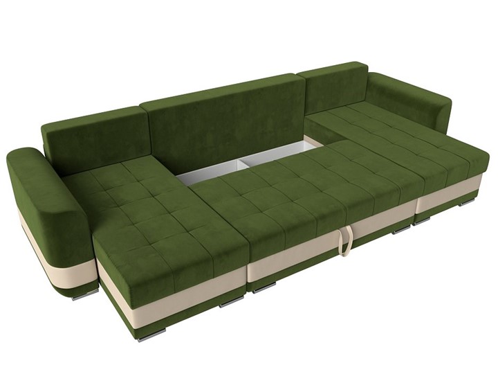 П-образный диван Честер, Зеленый/бежевый (вельвет/экокожа) в Заводоуковске - изображение 6