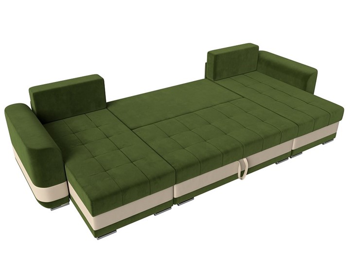 П-образный диван Честер, Зеленый/бежевый (вельвет/экокожа) в Заводоуковске - изображение 7
