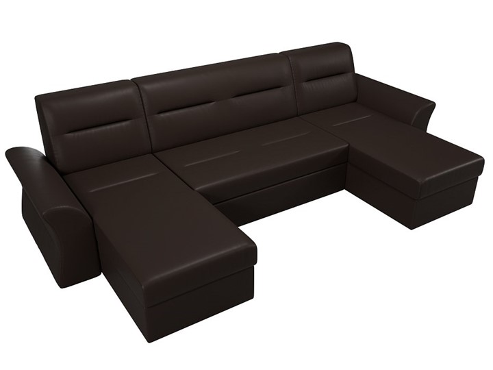 Большой П-образный диван Клайд, Коричневый (Экокожа) в Заводоуковске - изображение 3