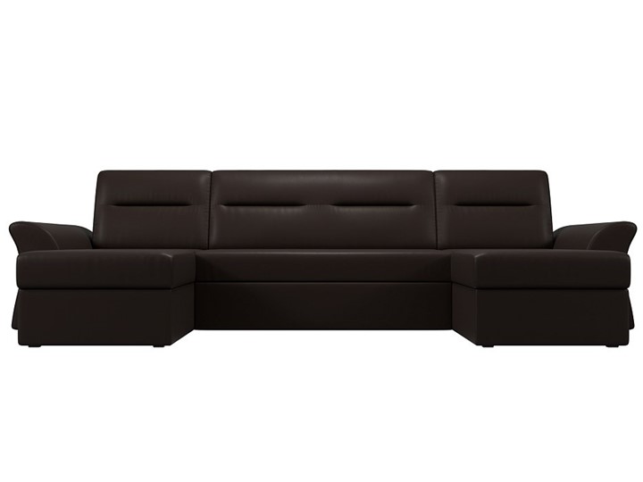 Большой П-образный диван Клайд, Коричневый (Экокожа) в Заводоуковске - изображение 7