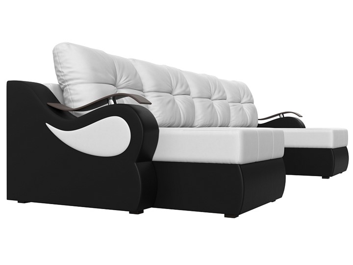 П-образный диван Меркурий П, Белый/черный (экокожа) в Заводоуковске - изображение 2