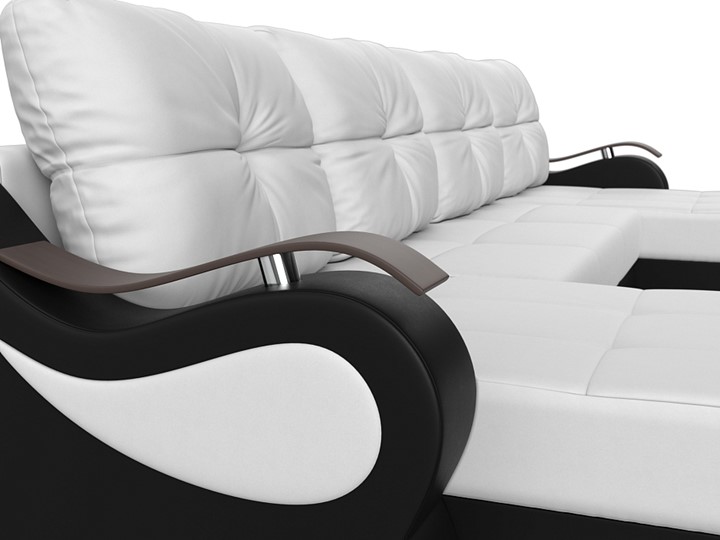 П-образный диван Меркурий П, Белый/черный (экокожа) в Тюмени - изображение 3