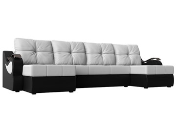 П-образный диван Меркурий П, Белый/черный (экокожа) в Заводоуковске