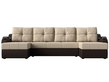 П-образный диван Меркурий П, Бежевый/коричневый (экокожа) в Тюмени - предосмотр 1