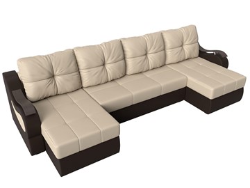 П-образный диван Меркурий П, Бежевый/коричневый (экокожа) в Тюмени - предосмотр 4