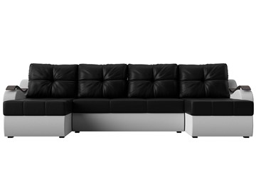 П-образный диван Меркурий П, Черный/белый (экокожа) в Заводоуковске - предосмотр 1