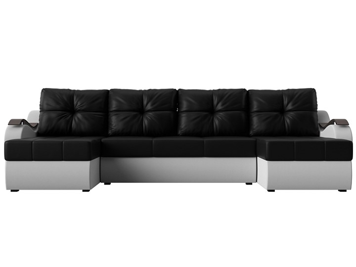 П-образный диван Меркурий П, Черный/белый (экокожа) в Заводоуковске - изображение 1