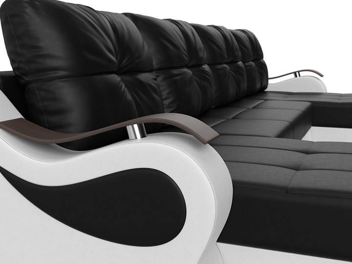 П-образный диван Меркурий П, Черный/белый (экокожа) в Тюмени - изображение 3