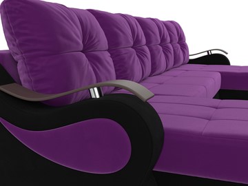 П-образный диван Меркурий П, Фиолетовый/черный (вельвет) в Тюмени - предосмотр 3
