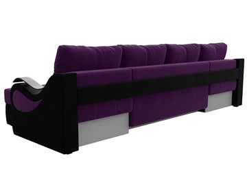 П-образный диван Меркурий П, Фиолетовый/черный (вельвет) в Тюмени - предосмотр 7