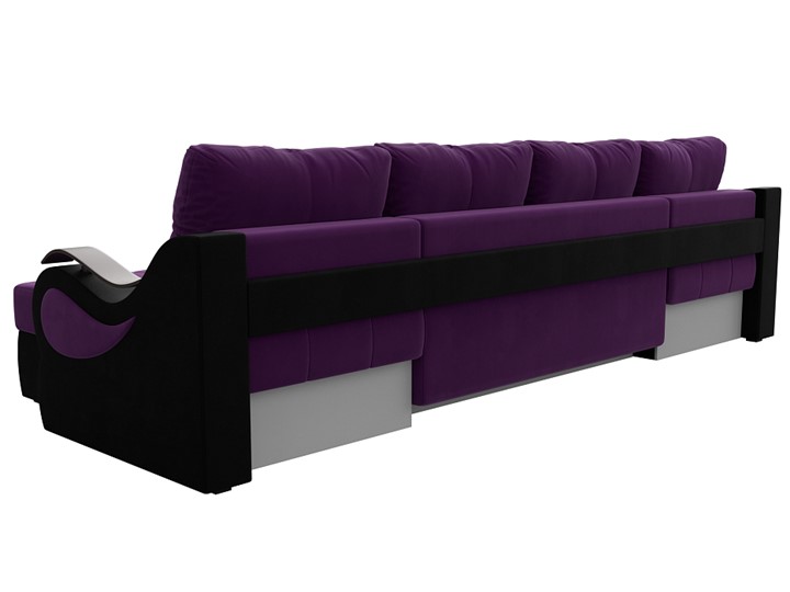 П-образный диван Меркурий П, Фиолетовый/черный (вельвет) в Тюмени - изображение 7
