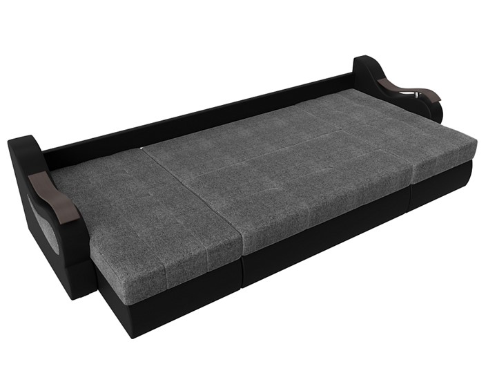 П-образный диван Меркурий П, Серый/черный (рогожка/экокожа) в Тюмени - изображение 5
