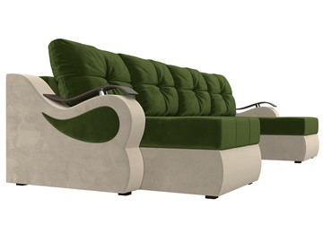 П-образный диван Меркурий П, Зеленый/бежевый (вельвет) в Тюмени - предосмотр 2