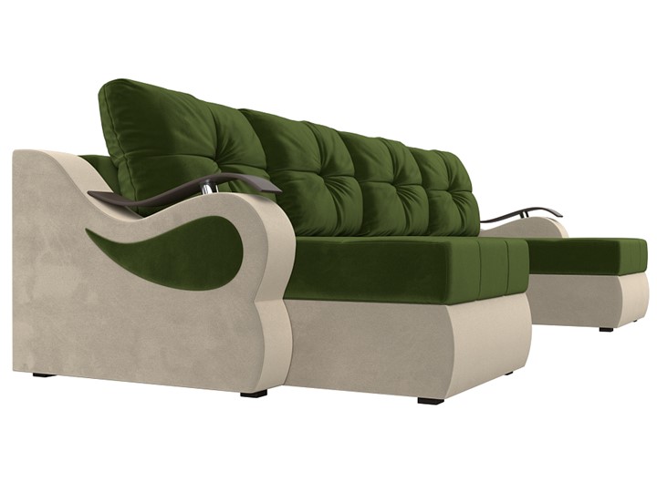 П-образный диван Меркурий П, Зеленый/бежевый (вельвет) в Тюмени - изображение 2