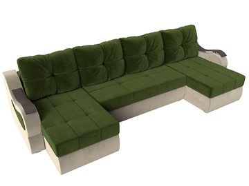 П-образный диван Меркурий П, Зеленый/бежевый (вельвет) в Тюмени - предосмотр 4