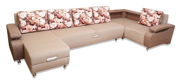 П-образный диван Престиж-15 люкс с полкой в Тюмени