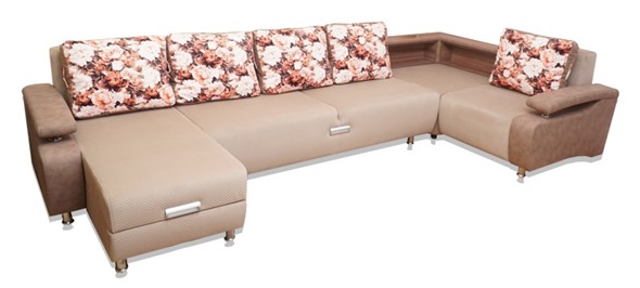 П-образный диван Престиж-15 люкс с полкой в Тюмени - изображение