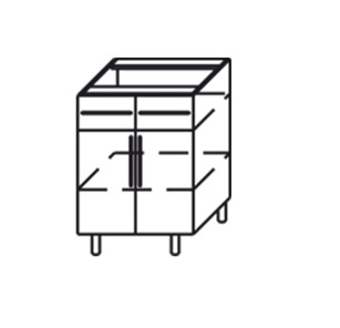 Кухонная тумба Мыло, рабочая двухдверная с ящиками 820*600*525 мм, СР2Я2Д 600 в Тюмени - предосмотр