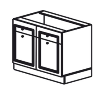 Тумба кухонная Веста рабочая двухдверная с ящиками 820*600*525 мм в Тюмени - предосмотр