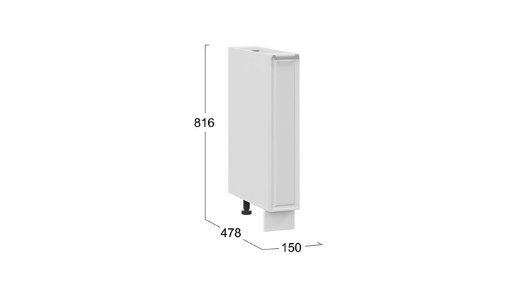 Шкаф напольный с выдвижной корзиной Белладжио 1Н15К (Белый, Фон белый) в Тюмени - изображение 2