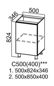 Тумба кухонная Модус, C500(400), галифакс в Тюмени - предосмотр