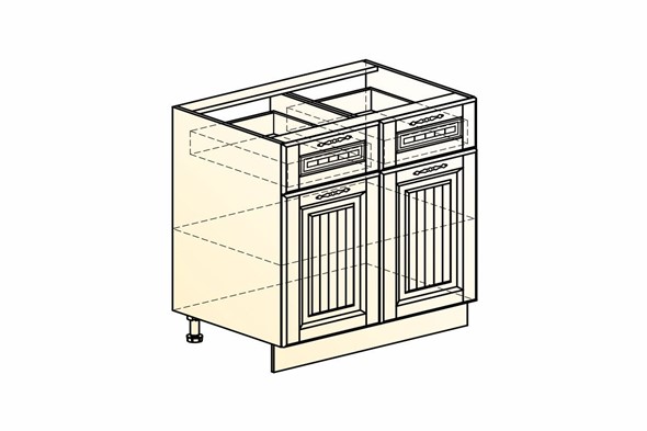 Шкаф рабочий Бавария L800 (2 дв. гл. 2 ящ.) в Тюмени - изображение