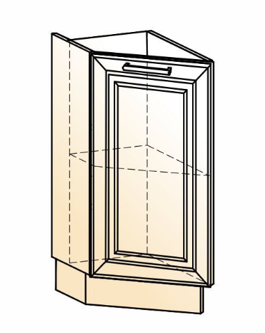 Шкаф рабочий Мишель конц. 45 гр. L300 (1 дв. гл.) эмаль (белый/белый) в Тюмени - изображение 1
