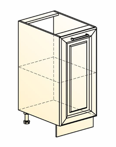 Шкаф рабочий Мишель L400 (1 дв. гл.) эмаль (белый/белый) в Заводоуковске - предосмотр 1