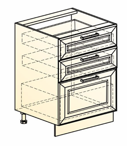 Шкаф рабочий Мишель L600 (3 ящ.) эмаль (белый/белый) в Тюмени - предосмотр 1