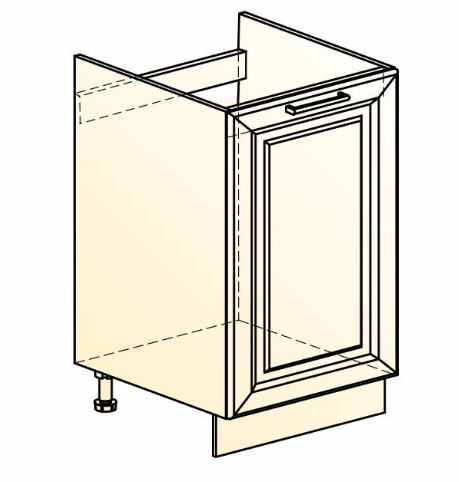 Шкаф рабочий Мишель под мойку L500 (1 дв. гл.) эмаль (белый/белый) в Тюмени - изображение 1