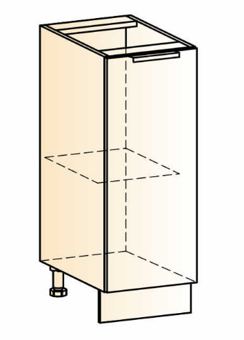 Кухонная тумба Стоун L300 (1 дв.гл.) (белый/джелато софттач) в Тюмени - изображение 1