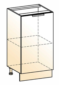 Шкаф рабочий Стоун L400 (1 дв.гл.) (белый/джелато софттач) в Тюмени - предосмотр 1