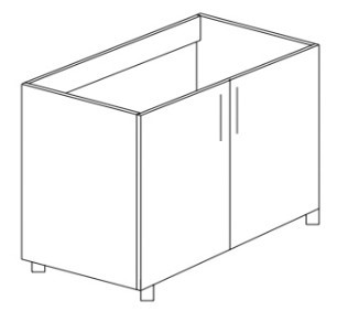 Напольный шкаф двухдверный под накладную мойку Некст МДФ Б24 МДФ  премиум, глянец, металик в Тюмени