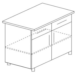 Кухонный шкаф двухдверный с 2-мя ящиками и полкой Некст МДФ Б13 МДФ премиум, глянец, металик без столешницы в Тюмени