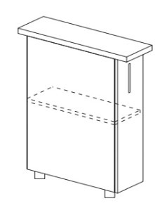 Кухонный шкаф однодверный с полкой Некст МДФ Б2 МДФ премиум, глянец, металик без столешницы в Тюмени