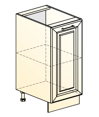 Кухонная тумба Атланта L300 (1 дв. гл.) эмаль (белый/сливки патина платина) в Заводоуковске - изображение 1
